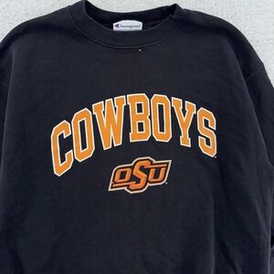 Oklahoma State Cowboys Sweatshirt FITS Small Black NCAA Basketball Crewneck OSU